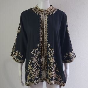 Vintage Macelli Bohemian Embroidered Tunic Size Large